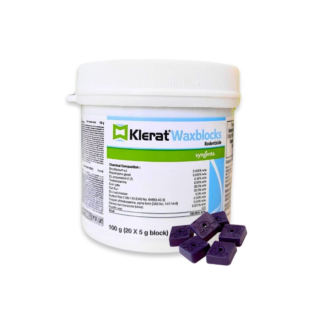 Syngenta Klerat Waxblock - Brodifacoum 0.005% wax block